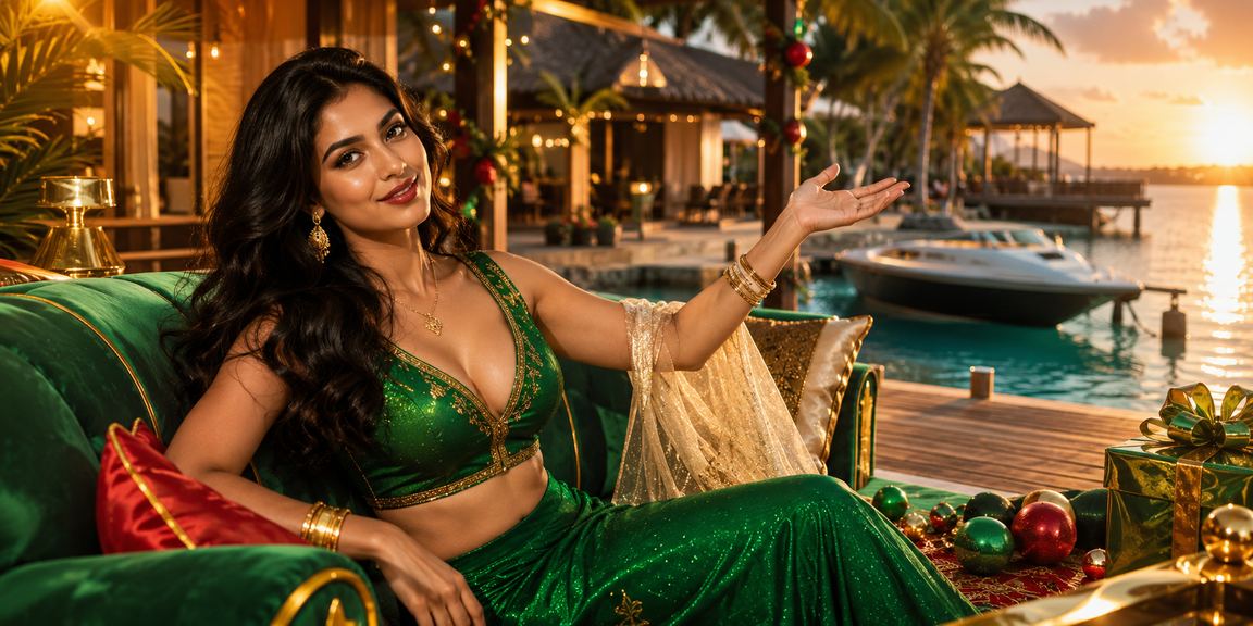 সেন্ট মার্টিনে ক্যাসিনো বেটিং পরিবেশের একটি দৃষ্টিনন্দন দৃশ্য যেখানে লাল ও সবুজ আলোয় আয়োজিত স্থান